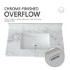 Sintered Stone Bathroom Vanity Top With Rectangular Undermount Ceramic Sink And Backsplash - Carrara White - Image 4