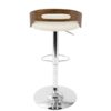Cassis - Mid-Century Modern Adjustable Barstool With Swivel - Walnut / Cream - Image 5