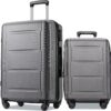 Expanable Spinner Wheel 2 Piece Luggage Set ABS Lightweight Suitcase With Tsa Lock 20" / 28" - Dark Gray - Image 2