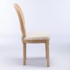 French Style Solid Wood Frame Antique Painting Linen Fabric Rattan Back Dining Chair (Set of 2) - Cream / Beige - Image 4