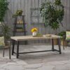 Equilibrium - Outdoor Dining Table With Slat Top Table - Gray - Image 8