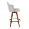 Ahoy - Contemporary Fixed Height Counter Stool With Bamboo Legs / Round Footrest (Set of 2) - Light Gray / Walnut - Image 3
