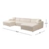 Mar - U-Shape Corner Sofa - Cream - Image 9