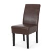 Contemporary Dining Chair (Set of 2) With Upholstery And Rubberwood Legs - Dark Brown - Image 7