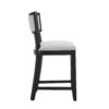 Counter Stools (Set of 2), Upholstered Counter Height Bar Stools With Comfy Back, Solid Rubber Wood Frame, Backrest, Footrest, Armless Barstools For Home Bar, Kitchen Counter - Beige / Black - Image 11