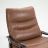 Swivel Rocker Recliner Power Glider Chair With Solid Wood Armrests, Extra Wide Reclining Sofa Chair Upholstered Faux Leather Living Room Single Sofa - Orange - Image 17