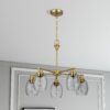 Elegance 5 Lights Linear Arms With Chain Chandelier - Clear / Gold - Image 6