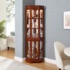Corner Curio Cabinet With 5 Shelves And Lighting System (E26 Light Bulb Not Included) - Walnut - Image 6