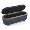Modern Upholstered Storage Ottoman Bench With Seating - Dark Blue - Image 8