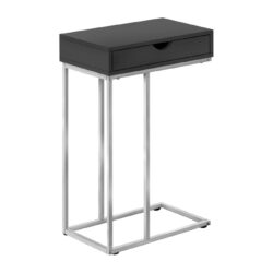 Accent Table, C - Shaped Contemporary & Modern - Black