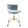 Tania - Contemporary Task Chair - Gold / Light Blue - Image 3
