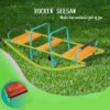 Xss008 High Quality Kids Seesaw Plastic Seat Playground Equipment Cute Baby Plastic Rocker Outdoor Children Steel Tube For Kids Age 3+ - Green / Blue - Image 2