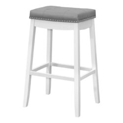 Bar Stool, Bar Height, Saddle Seat, Transitional (Set of 2) - White