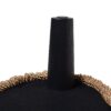Ellen - Upholstered Clover Ottoman With Gold Bullion Fringe - Navy Blue - Image 7