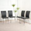 Modern Dining Chair (Set of 4) With Cloth Upholstery And Electroplated Metal Legs - Charcoal Gray - Image 2