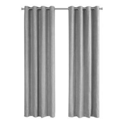 2 Pieces Set, Curtain Panel, Room Darkening, Grommet, Versatile Use - Silver