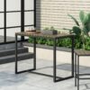 Ernesto - Outdoor Industrial Acacia Wood Bar Table With Metal Frame - Gray - Image 7