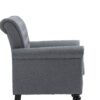 29.92" Mid-Century Modern Accent Chair, Linen Armchair With Tufted Back / Wood Legs, Upholstered Lounge Arm Chair Single Sofa For Living Room Bedroom - Gray - Image 6