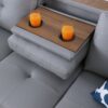 Irine - Faux Leather Sectional Sofa With Ottoman - Gray - Image 7