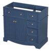 Bathroom Vanity Without Basin Sink, Frame Bathroom Storage Cabinet, Freestanding Vanity With 3 Drawers & Adjustable Shelf (Not Include Basin Sink) - Blue - Image 2