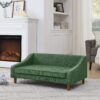 Modern Durable Elevated Dog Sofa Bed With Irregular Armrest Design Comfortable Soft Pet Sofa Foam Material - Green - Image 6