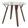 Folia - Mid-Century Modern Round Dinette Table - Walnut / Clear - Image 3