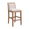 Bar Stools (Set of 2), Rubber Wood Frame, Retro Bar Chairs Suitable For Kitchen Island - Beige / Wood - Image 8