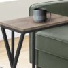 Accent Table, C - Shaped, Contemporary And Modern - Taupe / Black - Image 9