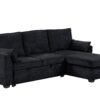Ember - Sleeper Sectional With Reversible Storage Chaise, USB Charging Ports, And Cupholders - Black - Image 2