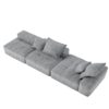 Modern Oversized Modular Sectional Sofa With Ottoman, Seat, Chaise Lounge And Armrest, Sparkling Chenille Fabric Soft Cushion Sofa With 4 Pillows, 4 Pieces Diy Combination Tufted Sofa, No Assembly Required - Gray - Image 17
