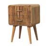 T Bar Ridged Nightstand - Oak - Image 2
