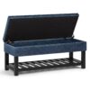 Cosmopolitan - Storage Ottoman Bench With Open Bottom - Denim Blue - Image 3