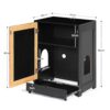 Cat Litter Box Enclosure, Hidden Cat Washroom, Kitty End Table, Litter Cabinet With Sisal Door - Black - Image 8