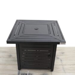 Outdoor Fire Pit Table With Lid, High-Quality Materials - Black