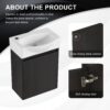 Modern 16" Bathroom Vanity Sink Combo With Ceramic Sink And Cabinet For Small Spaces - Black - Image 10