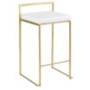 Fuji - Contemporary Counter Stool (Set of 3) - Gold / White - Image 2