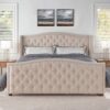 Marcella - King Upholstered Shelter Headboard Bed Set - Sky Neutral Beige - Image 10