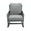 Contemporary Minimalist Wicker Rocking Chair & Soft Polyester Cushions And Durable Wooden Frame (Set of 2) - Gray - Image 4