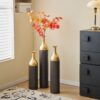 Elegant Floor Vase Set Metal Decorative Vases 3 Piece Set For Floral Display, Wedding & Gift Decor - Gold / Black - Image 9