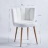 5 Piece Dining Set (MDF Table And 4 Fabric Chairs) - White - Image 10