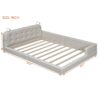 Queen Size Upholstered Platform Bed With 2 Reading Lights - White - Image 10