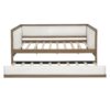 Full Size Daybed With Trundle And Nailhead Decoration - Wood - Image 12
