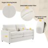 Cozy Upholstered Loveseat Sofa Oversized Comfy Comfy Cloud Sofa Double Cushion Loveseat Sofa Plush Cushion Sofa Couch For Living Room - Beige - Image 5