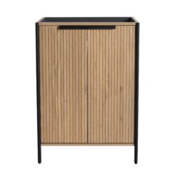Modern Style Freestanding Bathroom Vanity With Adjustable Shelves, Excluding Sink - Light Coffee