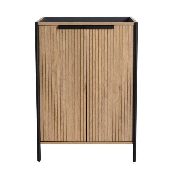 Modern Style Freestanding Bathroom Vanity With Adjustable Shelves, Excluding Sink - Light Coffee