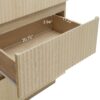 Fluted 6 Drawers Dresser, Double Dresser Chest Of Drawers, Modern Chest Of Drawers With LED, Drawer Organizer For Bedroom, Living Room, Hallway - Natural - Image 6