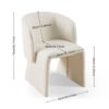 Modern Accent Chair White Single Sofa Chair, Upholstered Side Chair Teddy Comfy Chair For Dining Room / Bedroom / Living Room / Reception 1 Piece - Off White - Image 17
