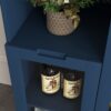 Painted Cabinet With Glass Doors, Drawer, And Open Storage Space For Bedroom And Living Room - Navy Blue - Image 8