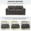 Cozy Upholstered Loveseat Sofa Oversized Comfy Comfy Cloud Sofa Double Cushion Loveseat Sofa Plush Cushion Sofa Couch For Living Room - Gray - Image 6