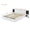 Queen Size Floating Platform Bed, With LED Lights, Bedside Nightstand - White - Image 14